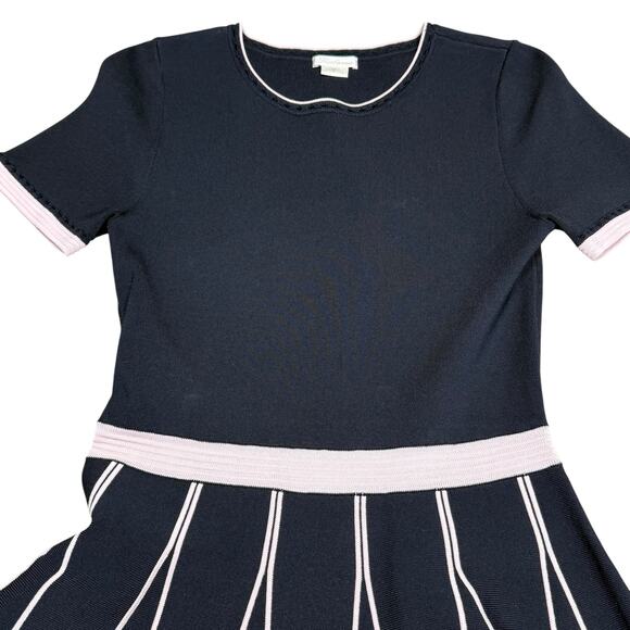 Shoshanna Tinsley Piped Pink Knit Fit-and-Flare Dress Small - Picture 7 of 13